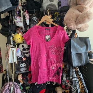 Y2K Metal Mulisha Pink Graphic Tee